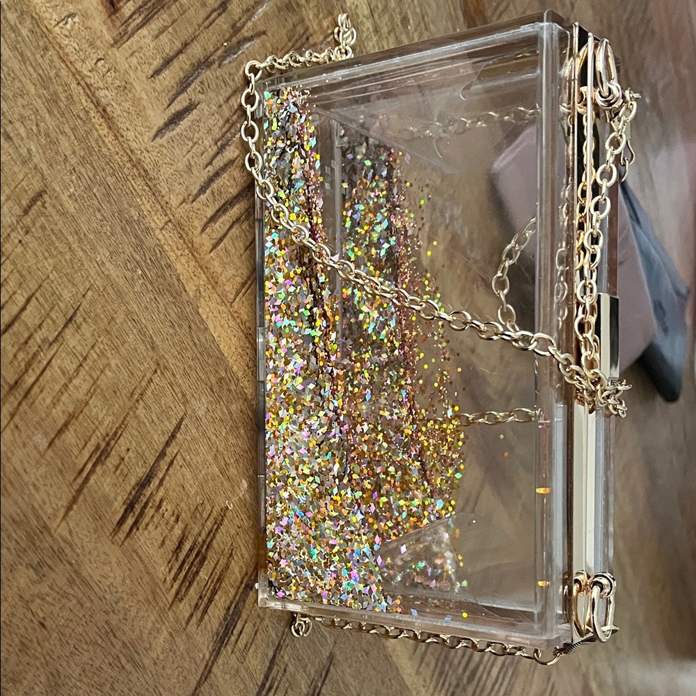 Gold Glitter Crossbody Bag